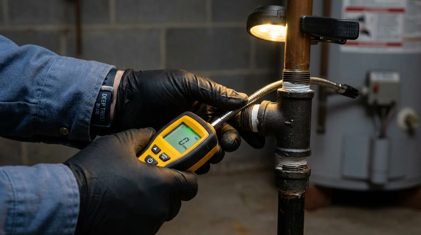 Gas leak detection with electronic sniffer by Johns Plumbing LLC in Brandon
